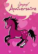 Poney rose pour un anniversaire tendre